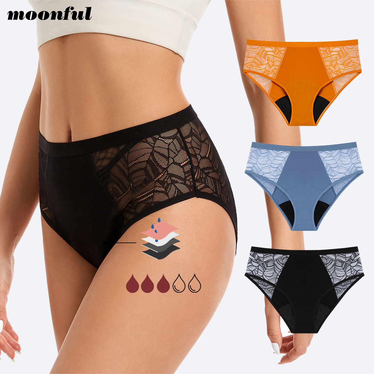 Moonful Women's Menstrual Pant - Period Panty Absorbent recension och pris