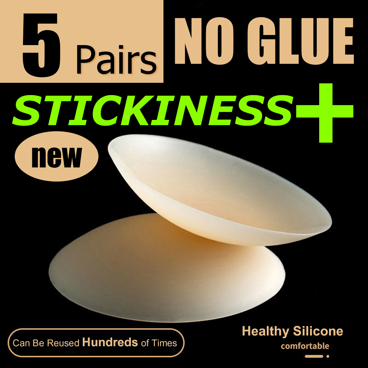 5 Pairs More Sticky 10cm No Tr - Silicone Bra Adhesive recension och pris