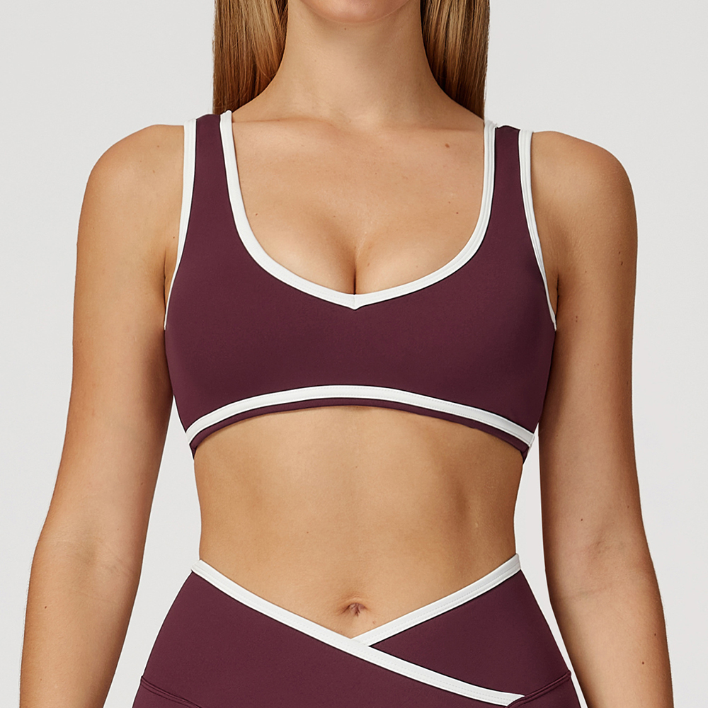 V-Neck Sports Bra Women Top Pu - Push Up Bra Padded recension och pris
