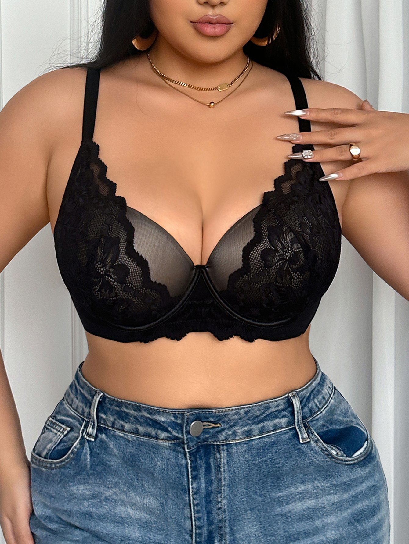 Wide Strap Plus Size Women Bra - Push Up Bra Padded recension och pris