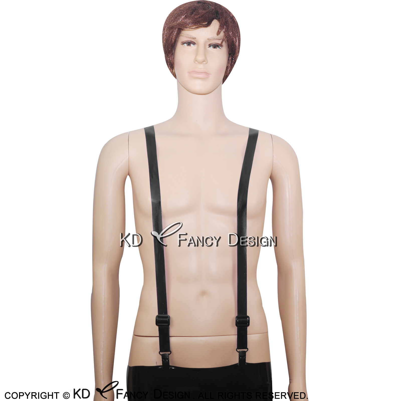 Black Sexy Rubber Latex Suspen - Garter Belt Set recension och pris
