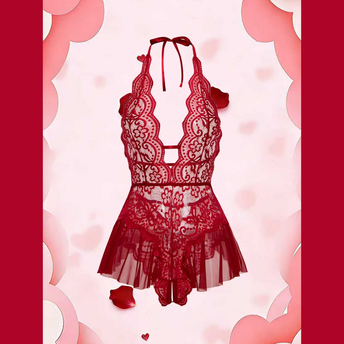 Erotic Crotchless Hot Lingerie - Lace Teddy Lingerie recension och pris
