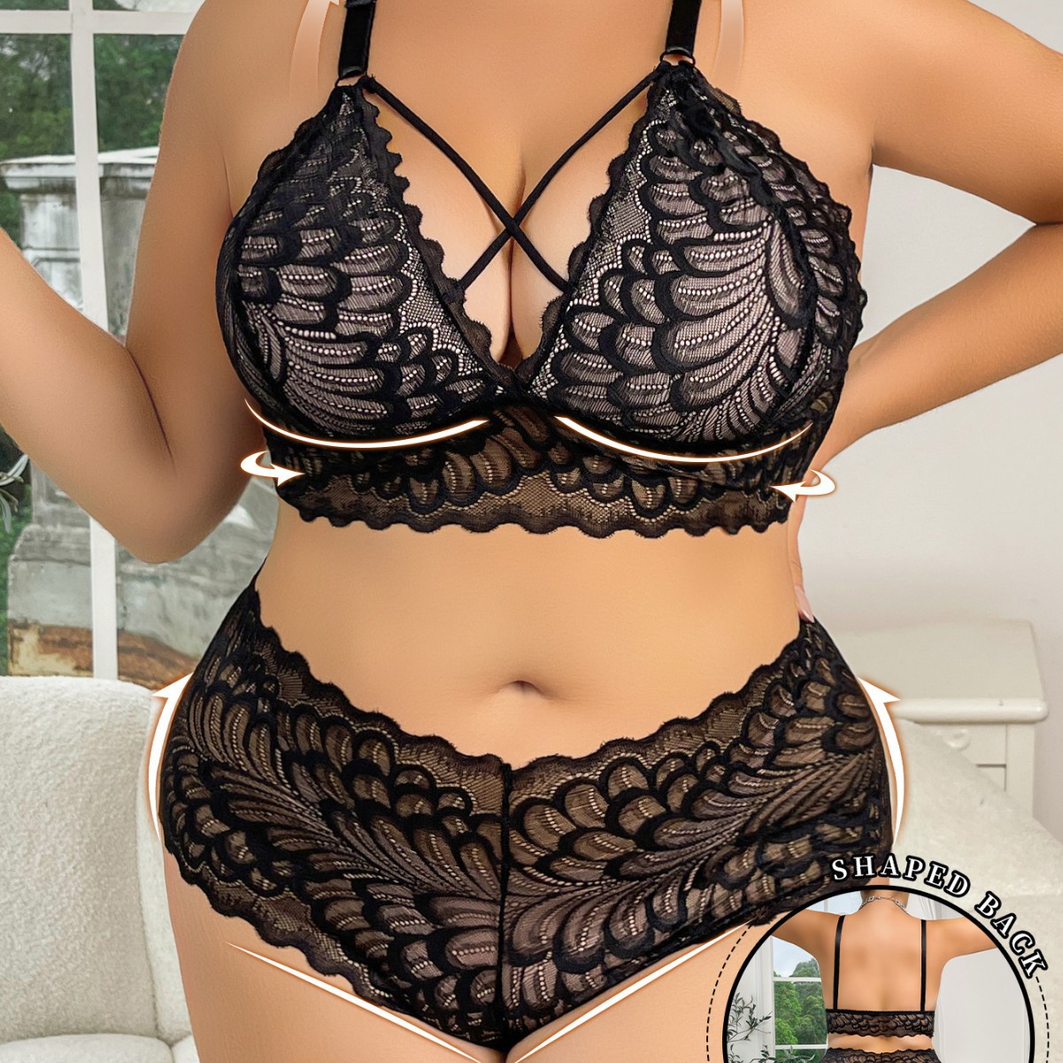 Plus Size Lingerie Set Wire-Fr - Seamless Underwear Women recension och pris