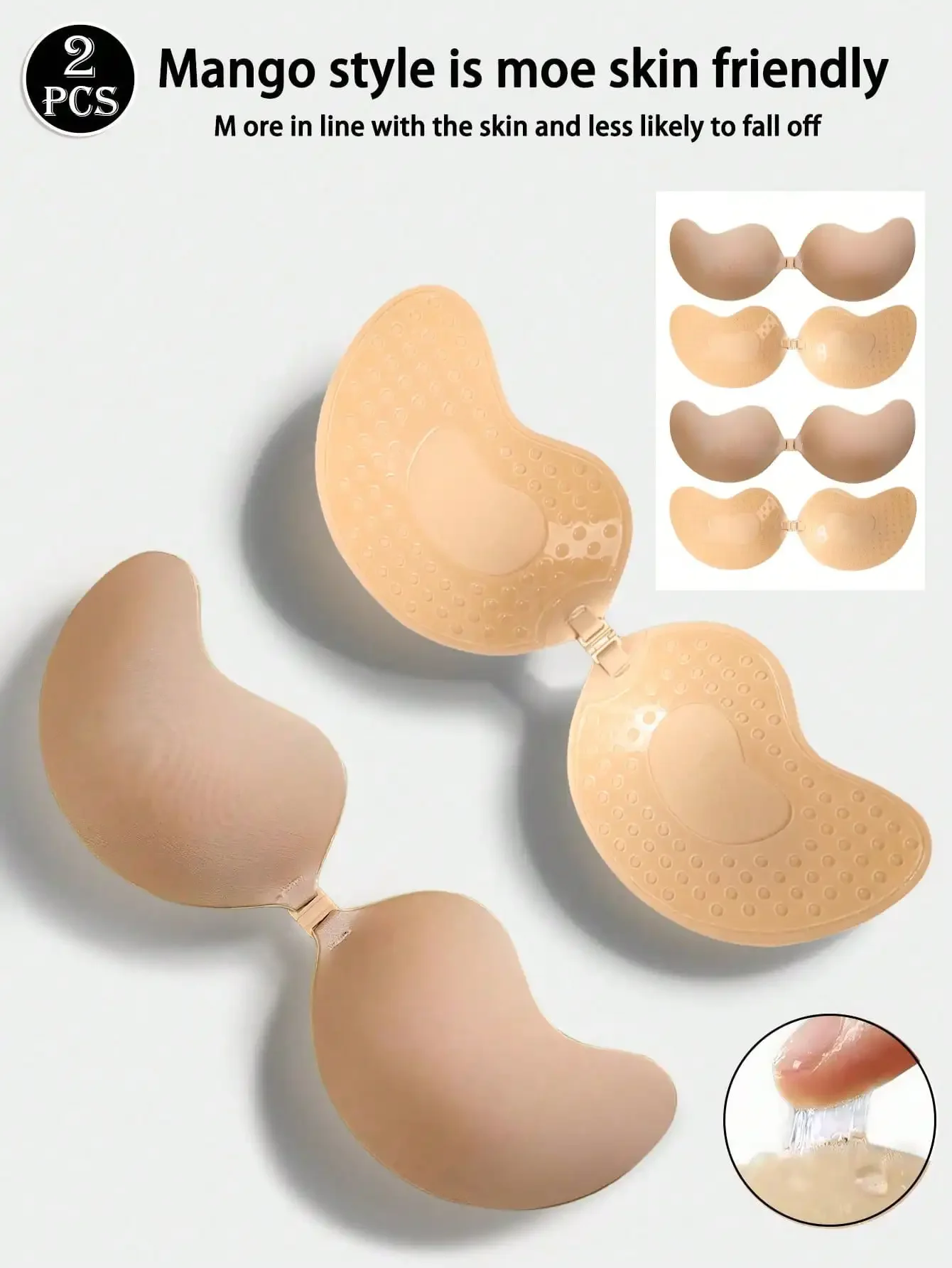 4pcs/Set (2 Black + 2 Nude) St - Silicone Bra Adhesive recension och pris
