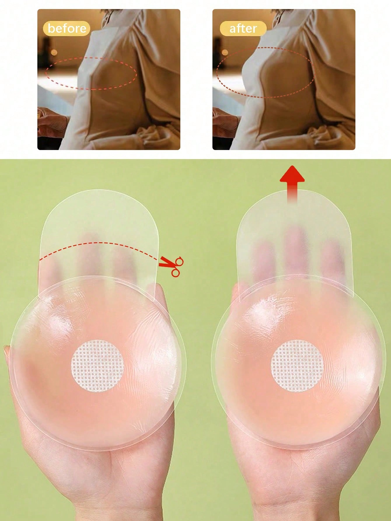 6.5cm Invisible Silicone Breas - Silicone Bra Adhesive recension och pris