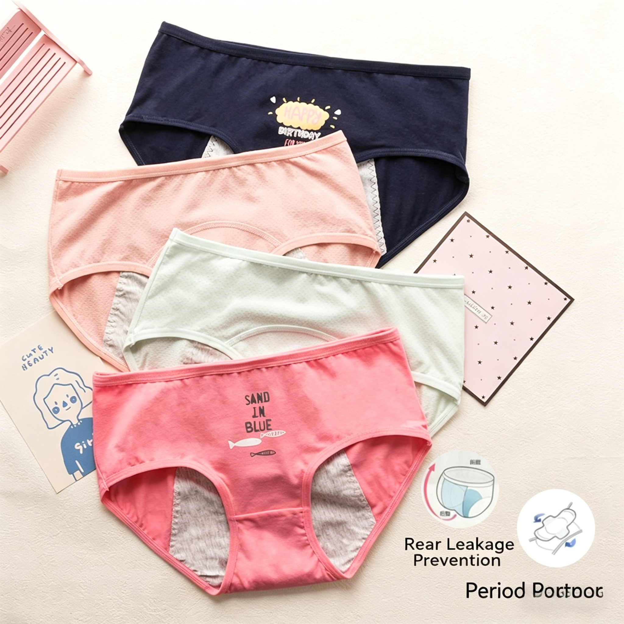 Cute Cartoon Period Underwear  - Period Panty Absorbent recension och pris
