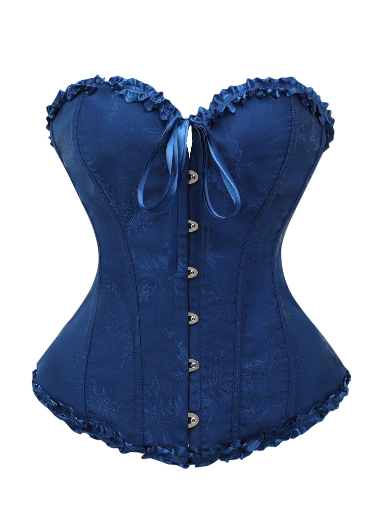 Dark blue jacquard lace edged  - Corset Waist Cinch recension och pris