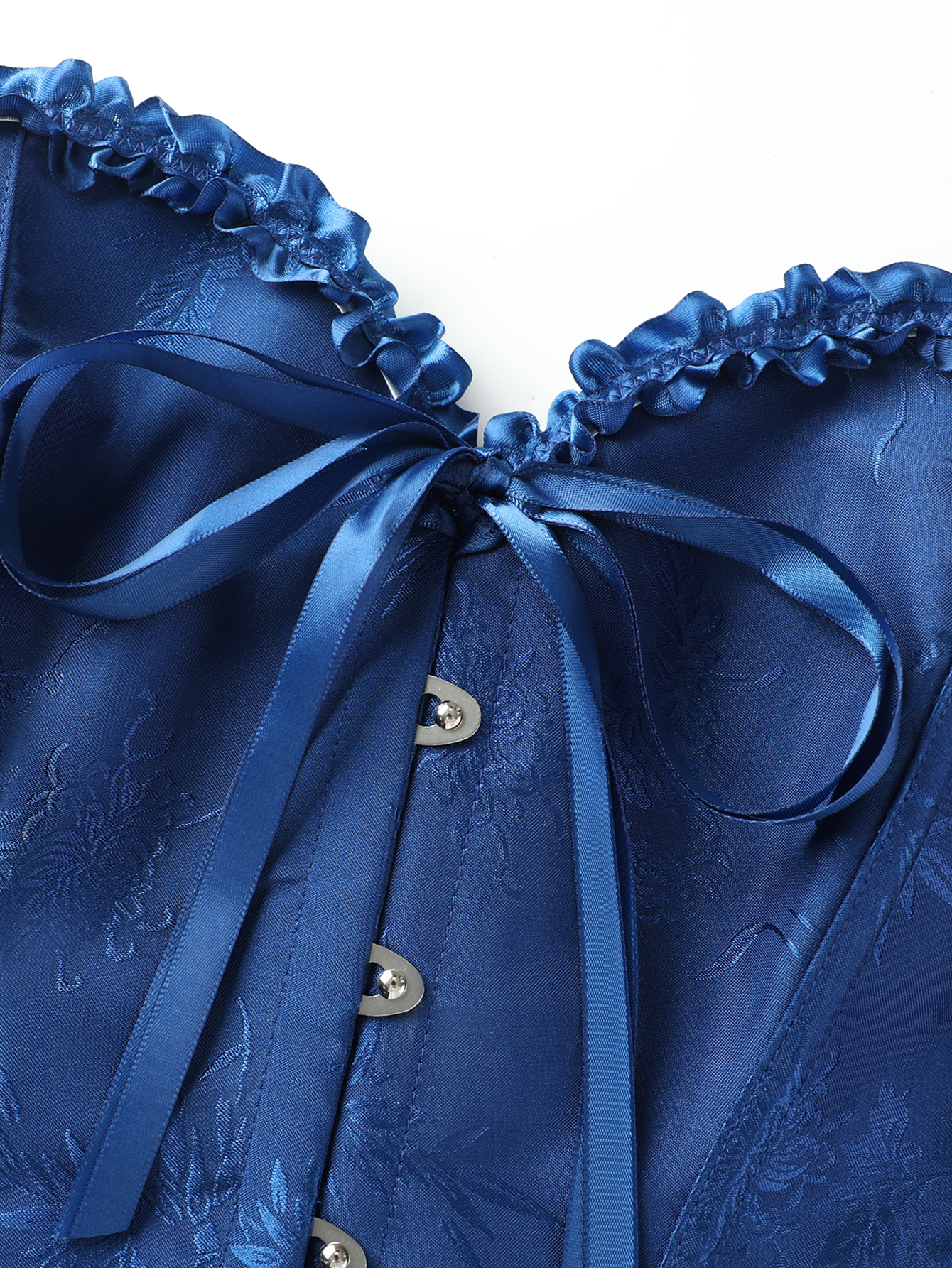 Dark blue jacquard lace edged  - Corset Waist Cinch recension och pris