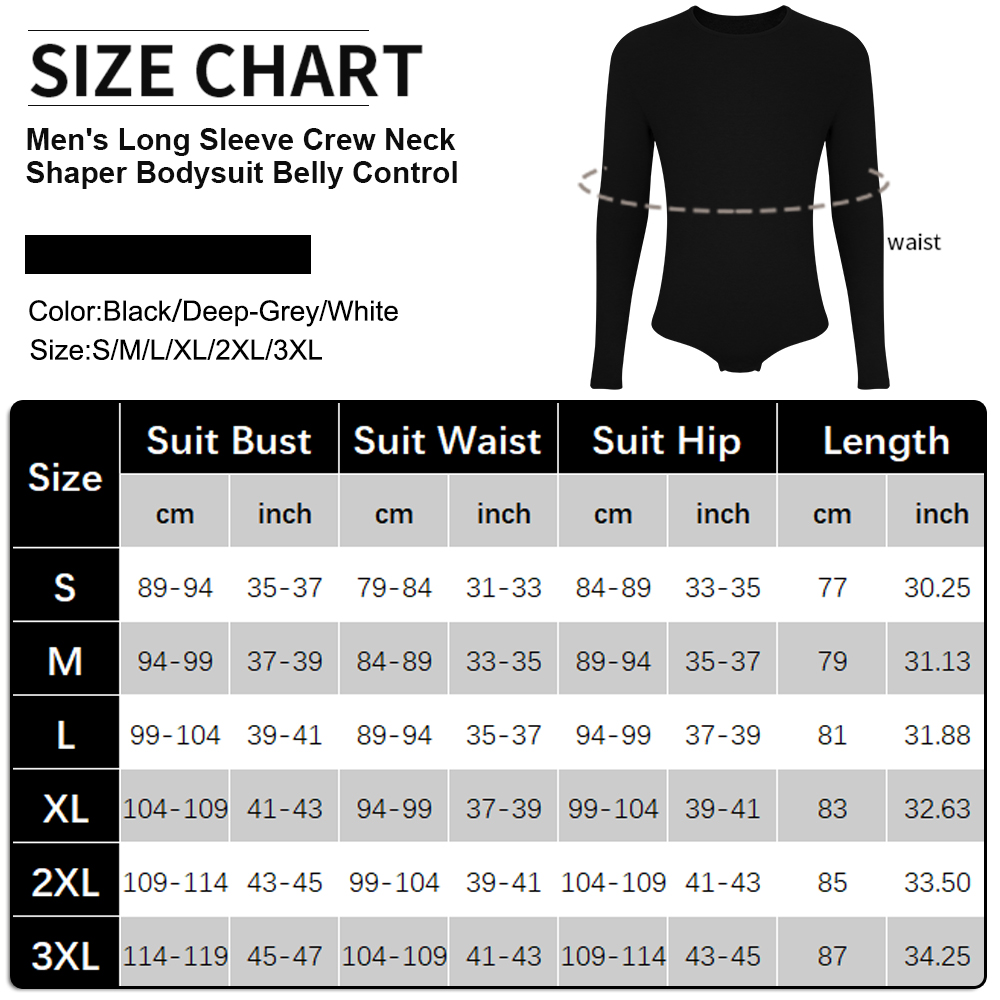 Mens Long Sleeve Bodysuit Full - Shapewear Bodysuit Firm recension och pris