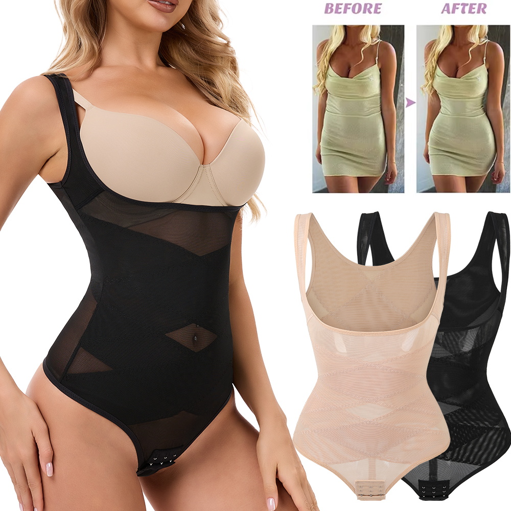 Mesh Thongs Bodysuit Shapewear - Shapewear Bodysuit Firm recension och pris