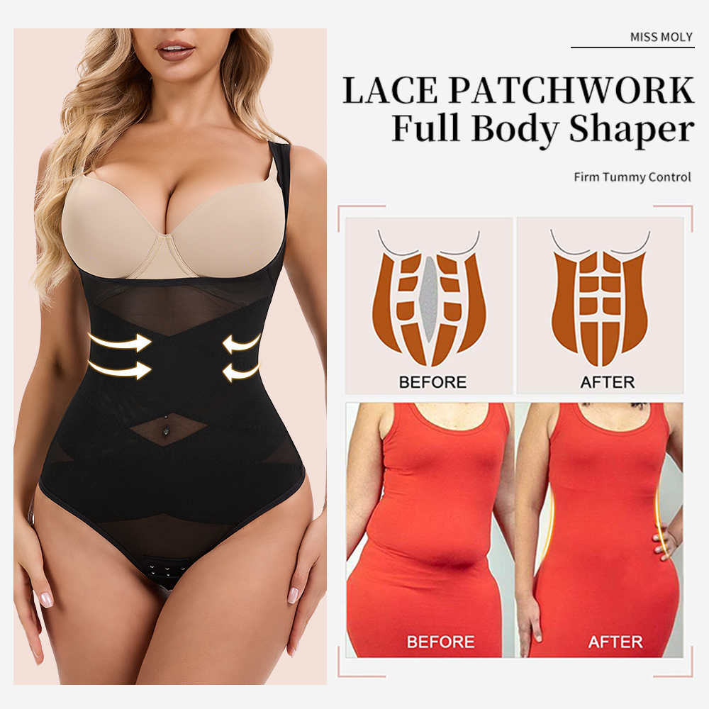 Mesh Thongs Bodysuit Shapewear - Shapewear Bodysuit Firm recension och pris
